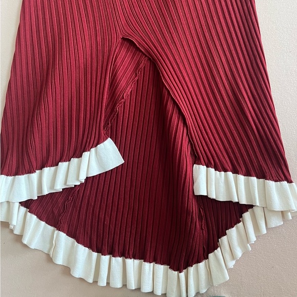 Esteban Cortazar Asymmetric one-shoulder ribbed stretch-knit dress ruffled XL - Picture 13 of 16